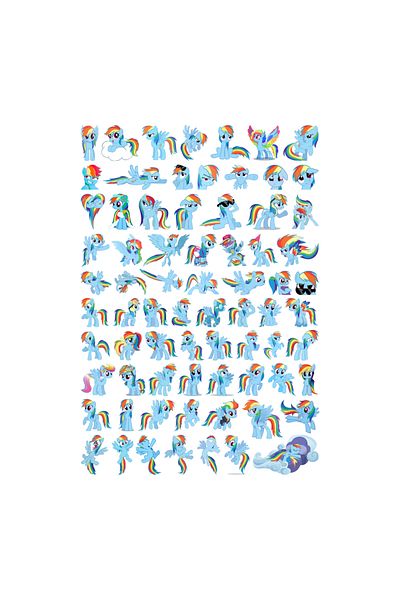 Ororabutik Σετ αυτοκόλλητων Rainbow Dash - Γλυκό αυτοκόλλητο και περιοδικό Scrapbook Bulletin