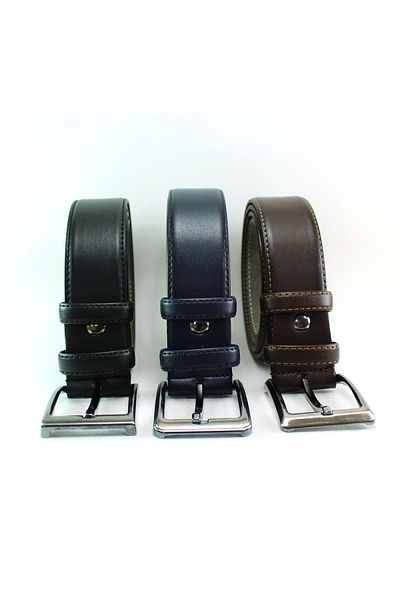 MENTOR REGALO 3 Adept Classic Belt - Μαύρο, Καφέ, Μπλε Navy 9005