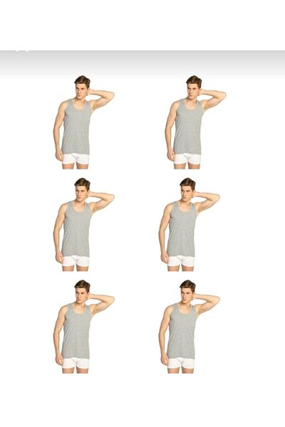 tubgen 6-Piece Gray Men's Athlete - 100% Cotton, Economical Cheap Combed Cotton