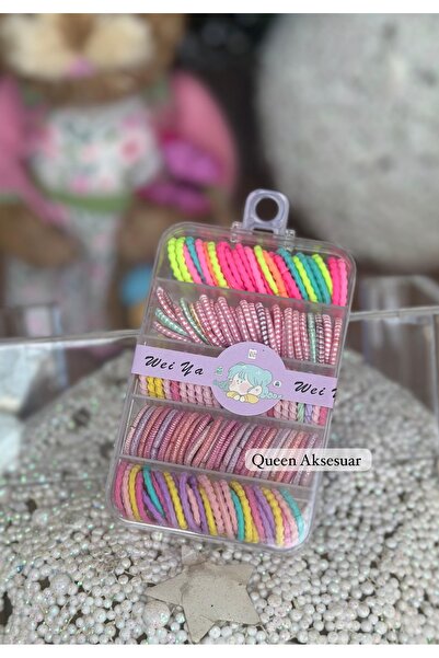 Queen Nelly Lüks kutulu Pastel parlak simli karışık rengarenk renkli kopmayan...