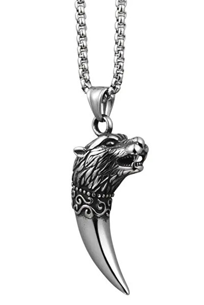 depozoom Erkek Çelik Zincir Çelik Kolye Kararmaz 316 l Çelik Gümüş Renk Zinci...