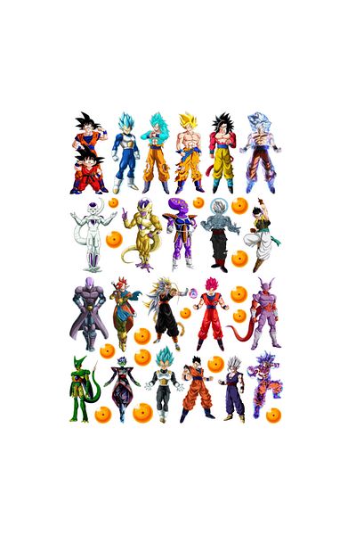 Ororabutik Σετ αυτοκόλλητων Anime Dragon Ball 37 τμχ - Σετ αυτοκόλλητων Scrapbook Bullet Journal