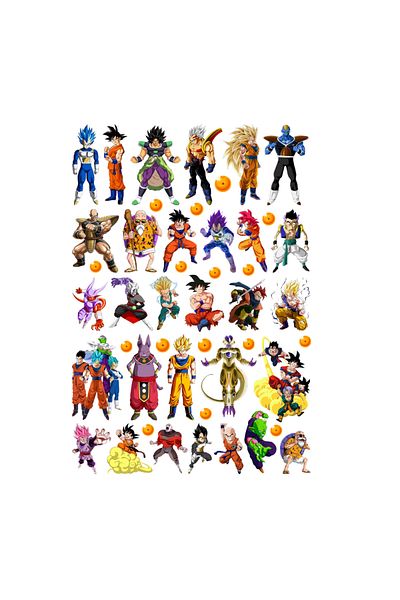Ororabutik Σετ αυτοκόλλητων Anime Dragon Ball 46Pcs - Σετ αυτοκόλλητων Scrapbook Bullet Journal