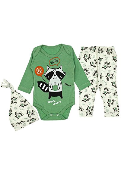 RAKUN BASKILI BADİLİ ÜÇLÜ BEBE TAKIM