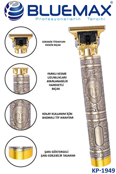 Genel Markalar Suya Dayanıklı, Şarj Göstergeli, Budha Desenli Erkek Tıraş Makinesi