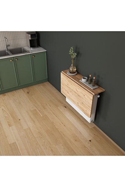 Ankara Orman Ürünleri Petek Üstü Raf Masa - Oval Köşeli  Duvara Montaj Gerektirmez - Mutfak Masası - Çalışma Masası