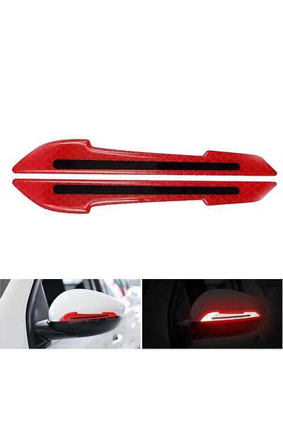 MeyZone Auto Vehicle Side Mirror Reflector Sticker Side Mirror Protector Sticker Cat Eye Red