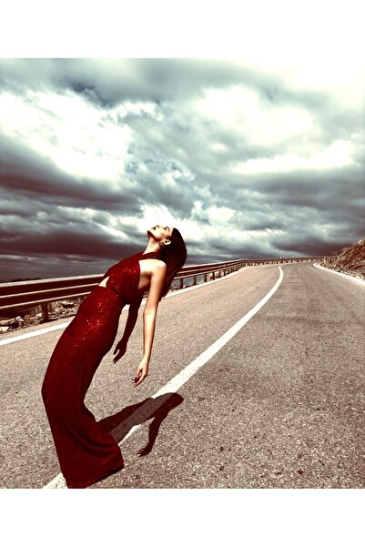 Gira official Kırmızı Payetli Tulum