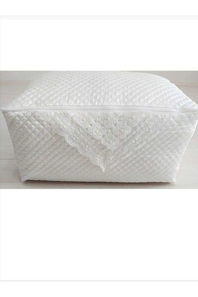 AYHOME White Pearl Satin Sweater - Bag, Quilted and Dowry Detail, Package, 40x30x20 cm