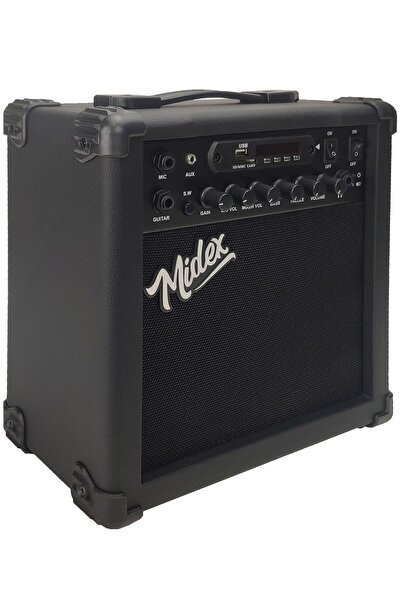 Midex Mga-25bk Şarjlı Elektro Gitar Amfisi 25 Watt Gain Bluetooth Usb Distortion