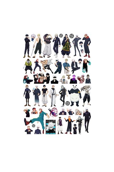 Ororabutik Σετ αυτοκόλλητων 52 τμχ Anime Jujutsu Kaisen - Σετ αυτοκόλλητων Bullet Journal και Scrapbook