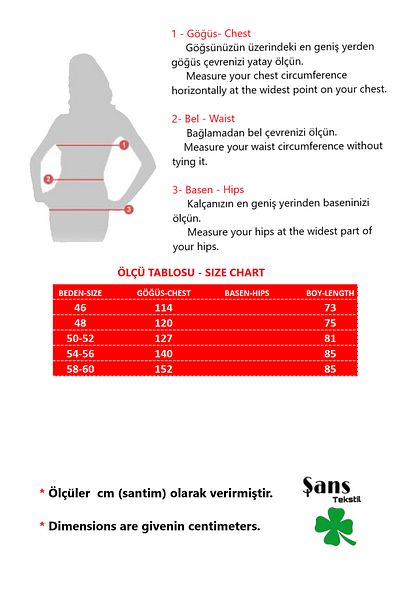 Şans تونيك نسائي كبير الحجم بفتحة رقبة على شكل حرف V 65N37794