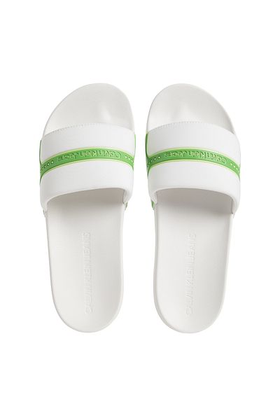 Calvin Klein White - Green Men's Beach Slippers Slide Neoprene Snap