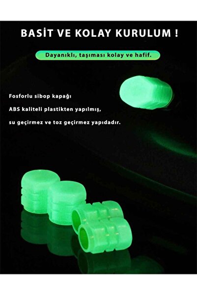 CARNIVAL LAND Oto Araba Motor Sibop Kapağı Seti 4 Adet yeşil Renkli Jant Işığ...