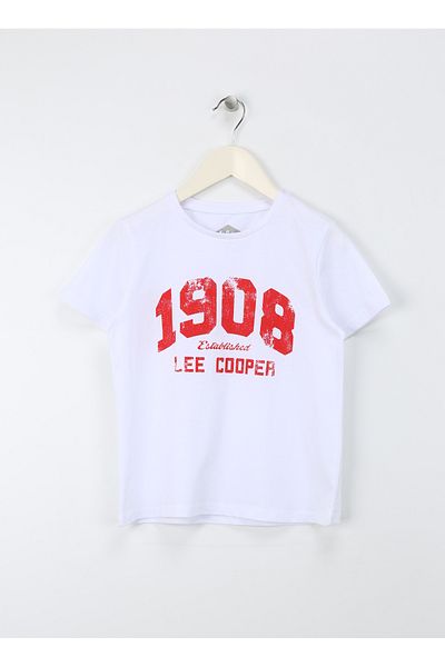 Lee Cooper White T-Shirt with Print for Boys 242 Lcb 242003 Legos White
