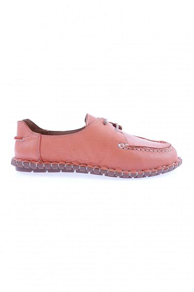 DGN Pantofi oxford cu șireturi în față cu detaliu de cusut de damă, portocaliu, piele naturală 71232110