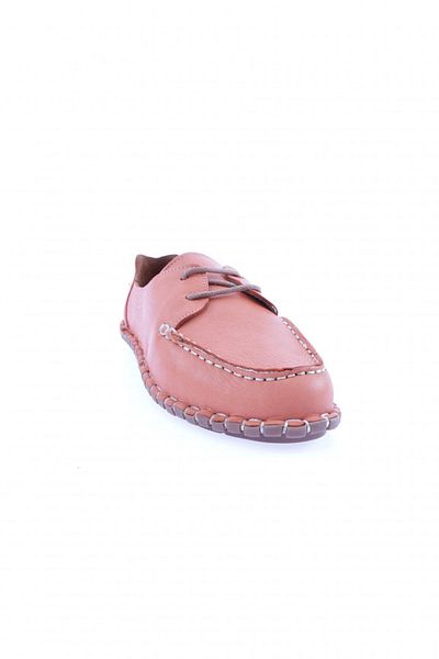 DGN Pantofi oxford cu șireturi în față cu detaliu de cusut de damă, portocaliu, piele naturală 71232110