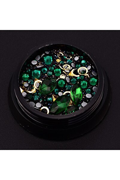 Beauty Box 1 Adet Zümrüt Nail Art Treasury Lüks Tırnak Süsleme Hazine Taşları...