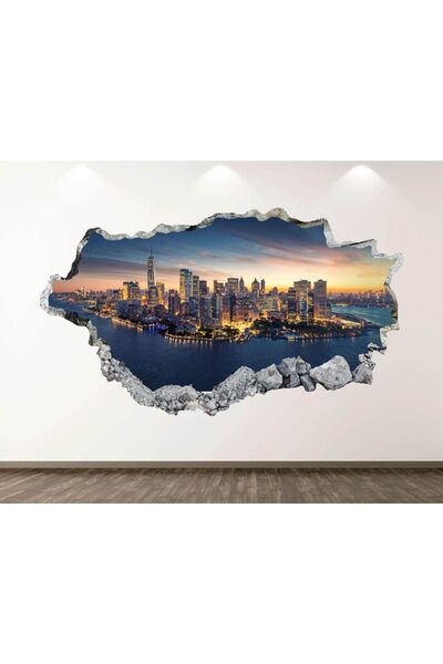 Kt Grup Şehir ve Doğa Manzaraları Full Hd Baskı 3d Modern Duvar Sticker