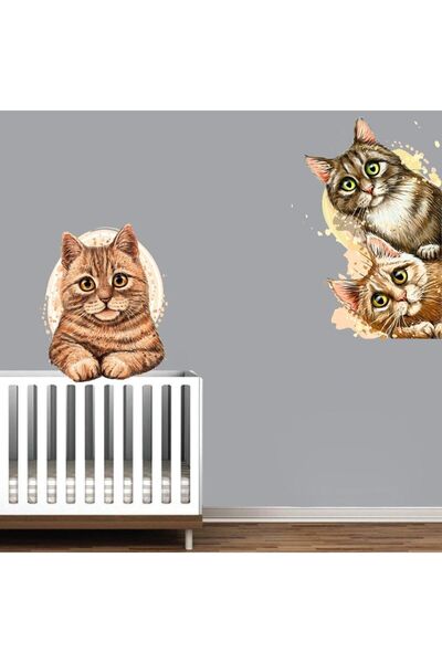 Kt Grup Moji cimeri mačka set zidnih naljepnica u pastelnim bojama