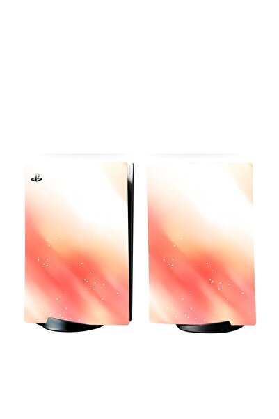 Kt Grup Turuncu-beyaz Solid Playstation 5 Standart Disk Edition Sticker Kapla...
