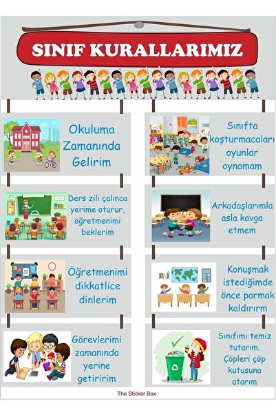 Kt Grup Sınıf Kuralları Afişi 50x70 Cm Kurallar