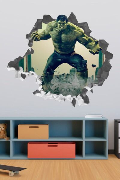 KT Decor Süper Kahramanlar Hulk 3d Duvar Sticker
