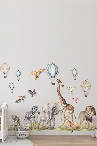Kt Grup Safari Dünyası Büyük Boy Hayvanlar Duvar Sticker Seti