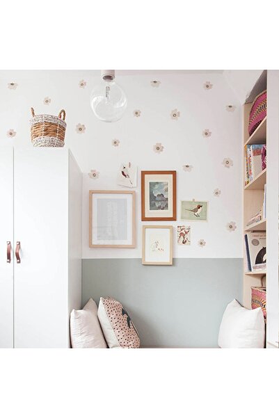 Kt Grup Minimal Soft Pembe Çiçekler 50 Adet Modern Sticker Seti