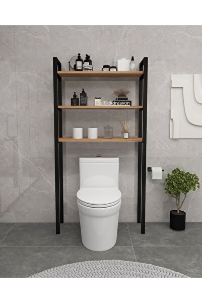 3E DEKORASYON YAPI BANYO DOLABI RAFLI KLOZET ÜSTÜ RAFI ÇAMAŞIR MAKİNESİ ÜSTÜ RAFI ÇOK AMAÇLI DÜZENLEYİCİ ATLANTİK ÇAM