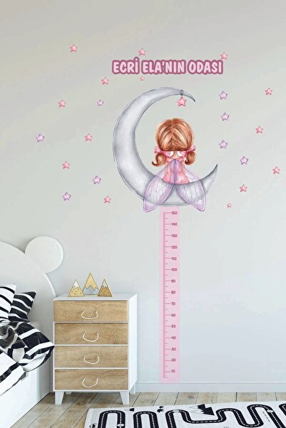 Kt Grup Ayda Oturan Peri Kızı Boy Ölçer Isimli Kız Çocuk Ve Bebek Odası Kişis...
