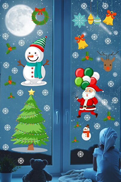 Kt Grup Новорічні наклейки Санта Клаус Віконні прикраси та сніжинки Тематичні...