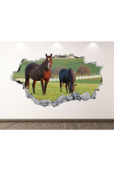 Kt Grup Mustang Дикі коні Full HD друк 3D Сучасні настінні наклейки