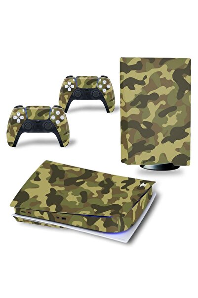 Kt Grup Yeşil Kamuflaj Playstation 5 Standart Disk Edition Sticker Kaplama Seti
