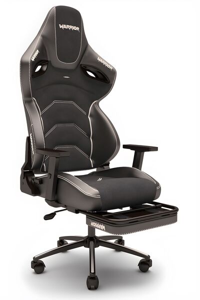 warrior Kratos Oyuncu Koltuğu - Antrasit / Beyaz - Ayak Uzatmalı Profesyonel Bilgisayar Sandalyesi