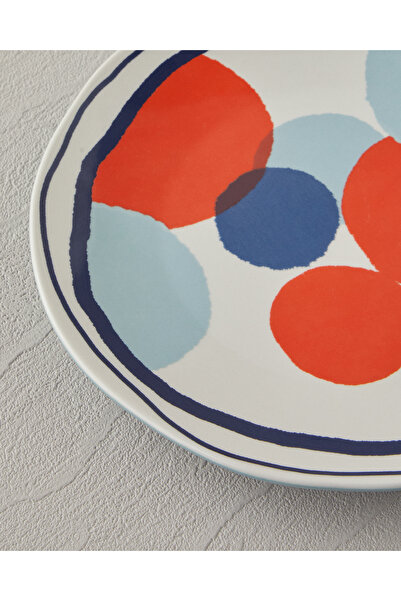 English Home Coachella Bounce Stoneware Pasta Tabağı Mavi-Terracotta