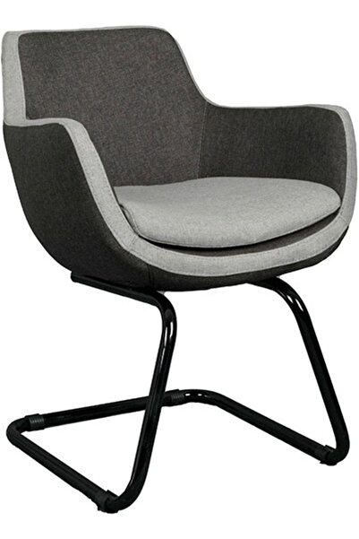Bürocci Comfort Siyah Metal Ayaklı Misafir Koltuğu- Iki Ton Gri Kumaş-2244j1110