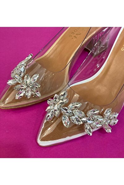 Genel Markalar Yaprak Modeli Kristal Taşlı Ayakkabı Tokası