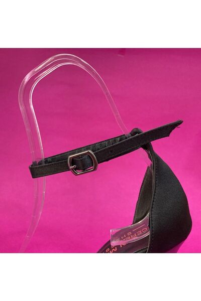 TURGAÇ Siyah Saten Ayakkabı Kemeri