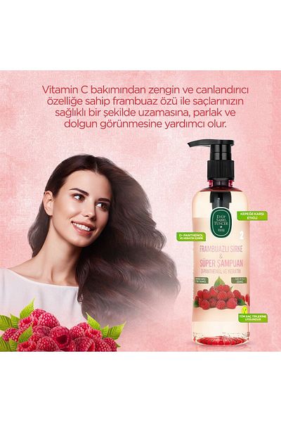 Eyüp Sabri Tuncer 100 ml Raspberry Vinegar Shampoo - 3 Pieces