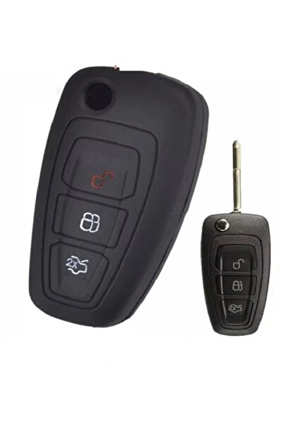 C9 Ford Focus Mondeo Transit Ranger C-max S-max Silikon Anahtar Kılıfı ( Siyah )