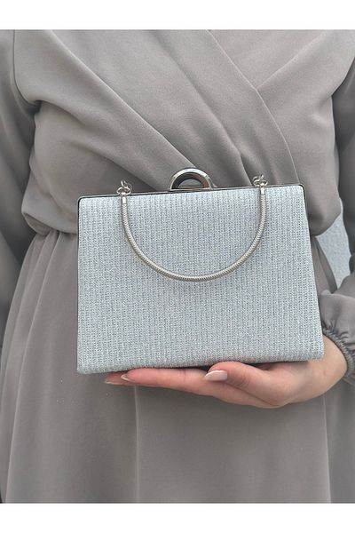 Sh Poly Γυναικείο βραδινό φόρεμα Silver Çupra Clutch Portfolio