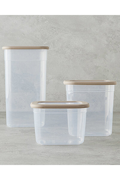 English Home Beige Colored 3-Piece Safe Food Food Container Set