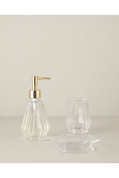 English Home Σετ μπάνιου Rina Glass Transparent - Σετ 3 τεμαχίων
