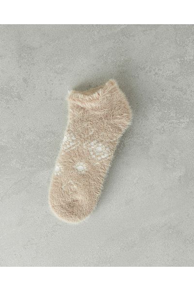 English Home Aria Women's Ecru-Beige Plush Socks
