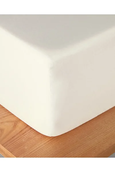 English Home White Micell Cotton Satin - King Size Elastic Sheet