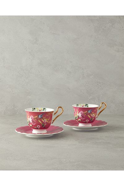 English Home STD Vanilla - طقم أكواب مكون من 4 قطع وشخصين من New Bone China - أرجواني كلاسيكي
