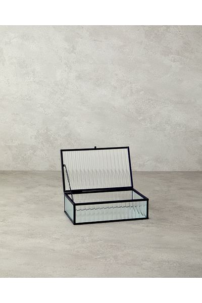 English Home Black Glamour Glass Decorative Box