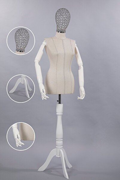 TERZİ DÜKKANI Kukla Kollu Vitrin Mankeni, Tel Kafalı Terzi Mankeni, Prova Man...