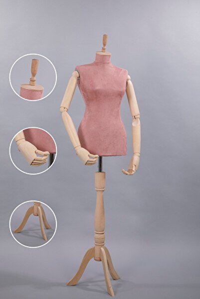 TERZİ DÜKKANI Ahşap Kollu 38 Beden Kadın Terzi Mankeni, Prova Mankeni, Vitrin...